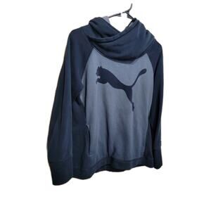 Women PUMA fleece hoodie Mock Neck Medium BLK